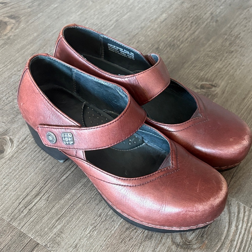 Dansko Women's Red Leather Mary Jane’s